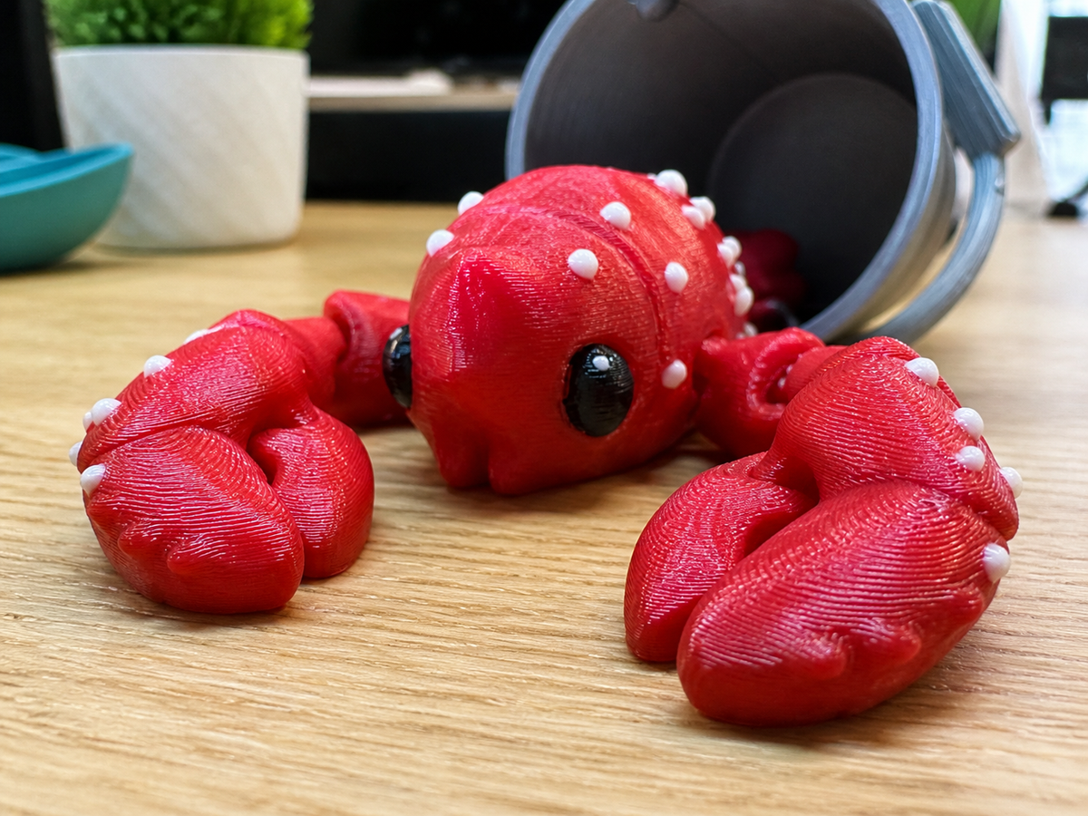 Lobster Fidget Toy with Bucket | Textured & Articulated
