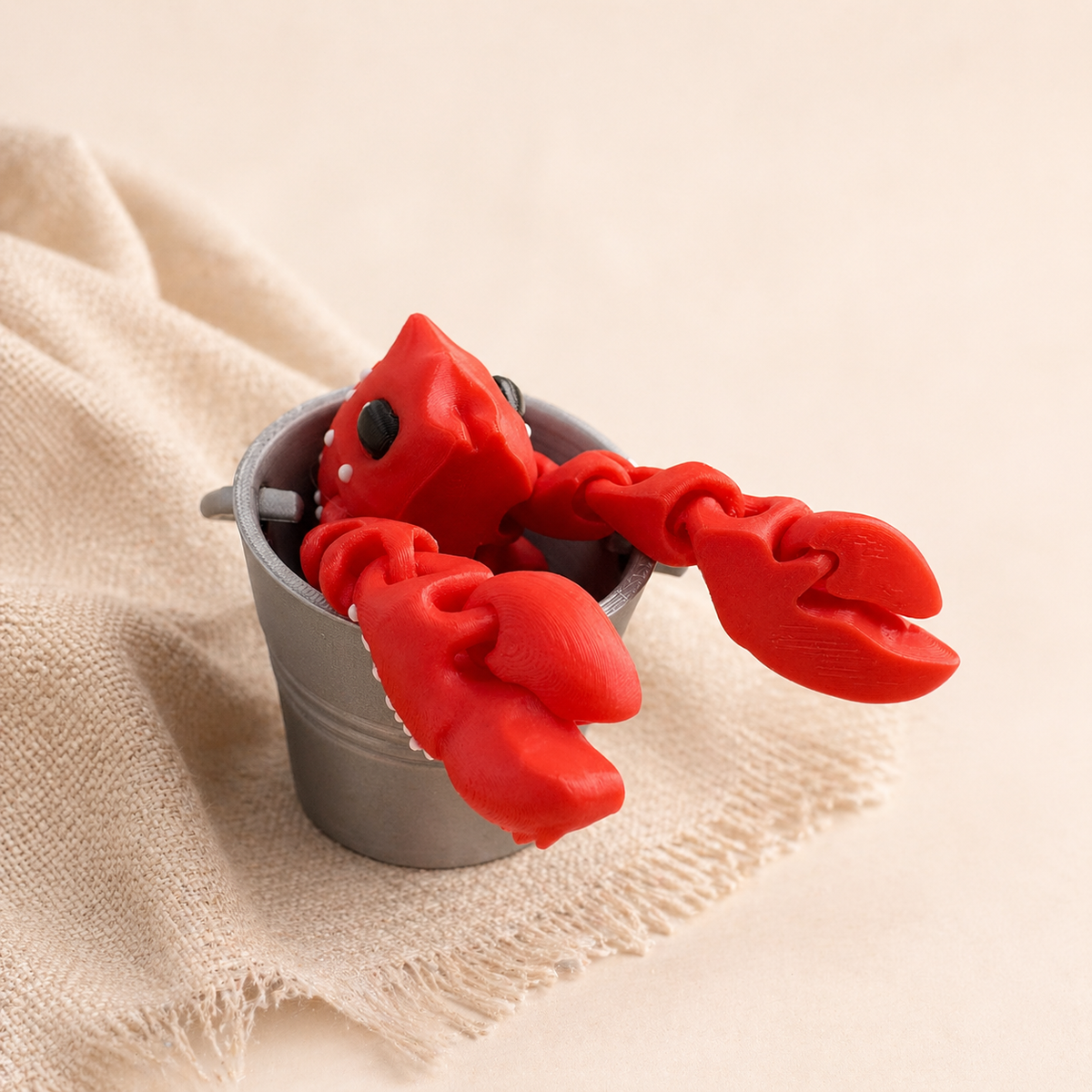 Lobster Fidget Toy with Bucket | Textured & Articulated