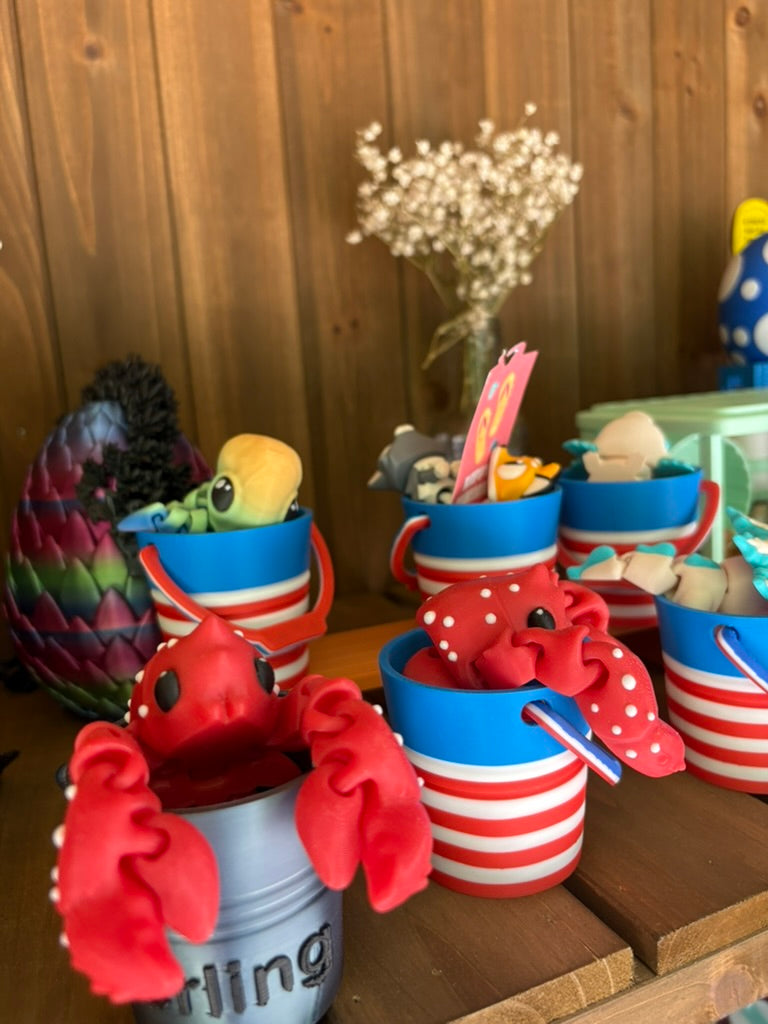 Lobster Fidget Toy with Bucket | Textured & Articulated