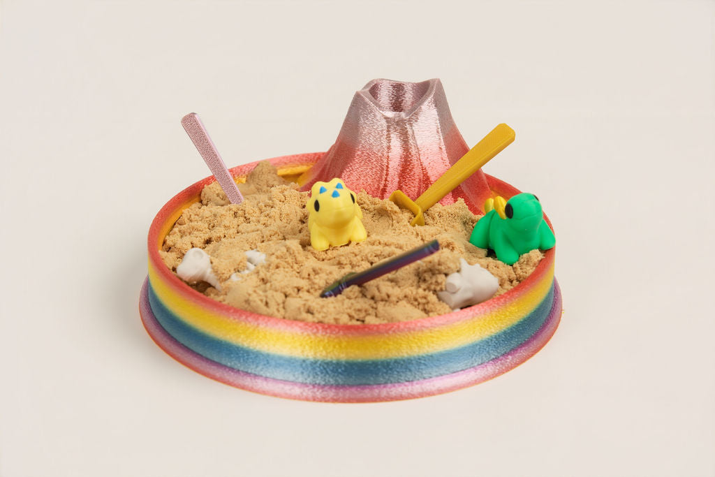Volcano Dinosaur Sensory Playset | Kinetic Sand & 4 Mini Dinos