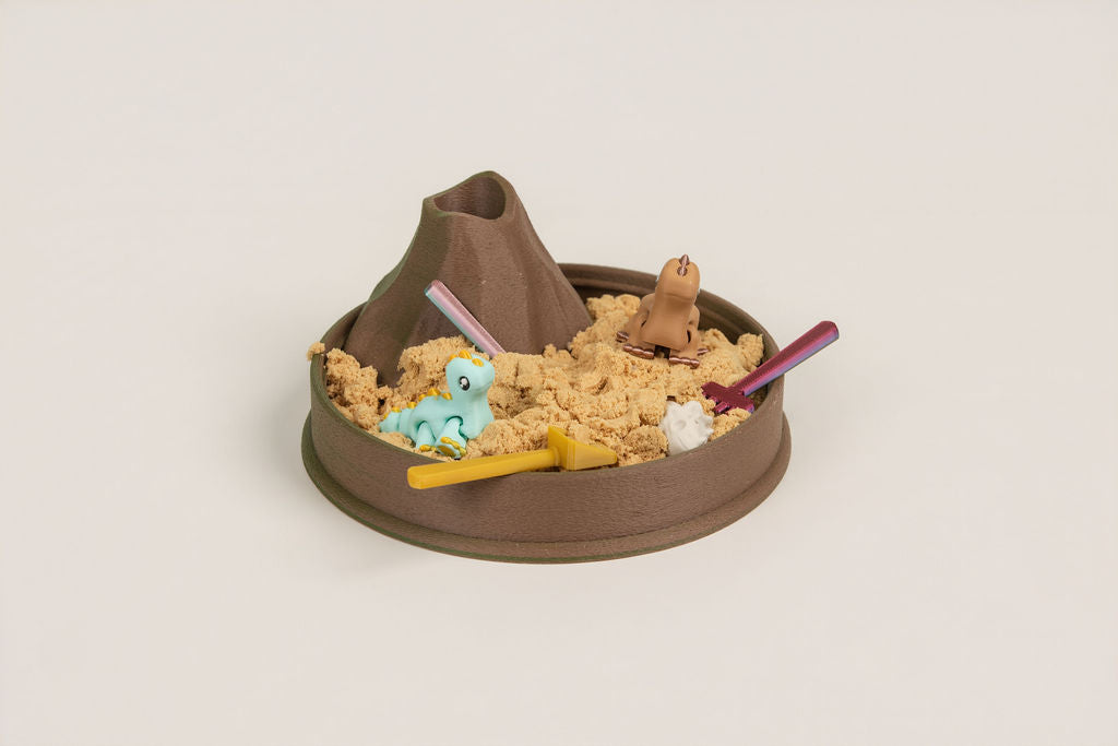 Volcano Dinosaur Sensory Playset | Kinetic Sand & 4 Mini Dinos