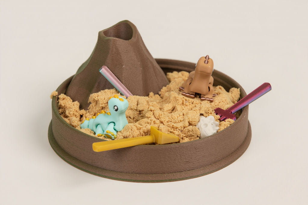Volcano Dinosaur Sensory Playset | Kinetic Sand & 4 Mini Dinos
