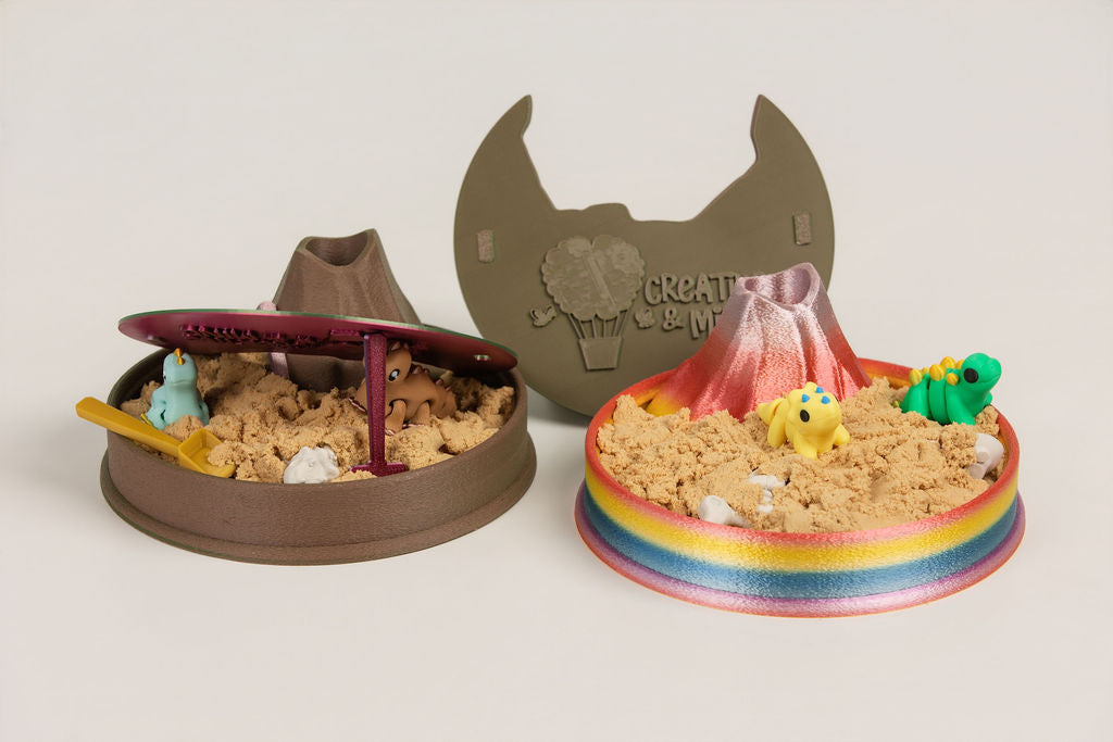 Volcano Dinosaur Sensory Playset | Kinetic Sand & 4 Mini Dinos