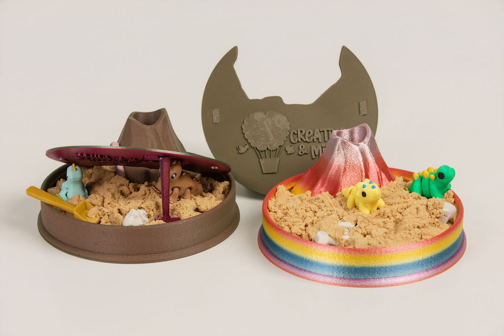 Volcano Dinosaur Sensory Playset | Kinetic Sand & 4 Mini Dinos