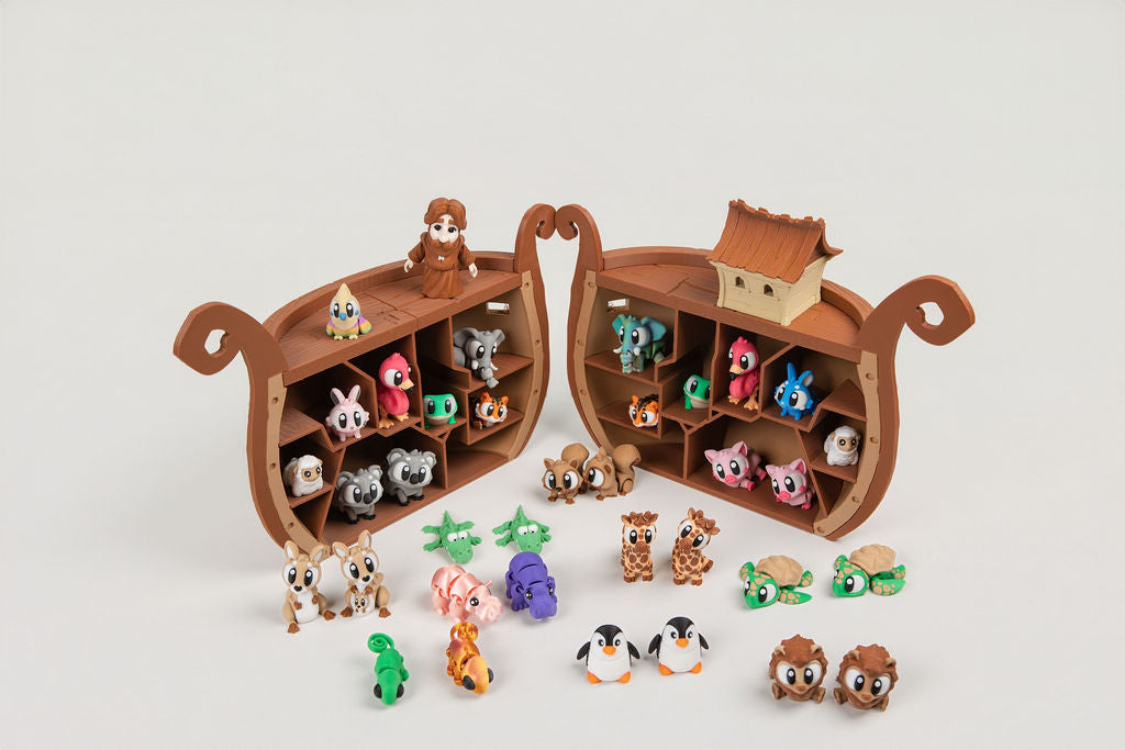 Noah’s Ark Play Set | 7 Pairs of Articulated Animals