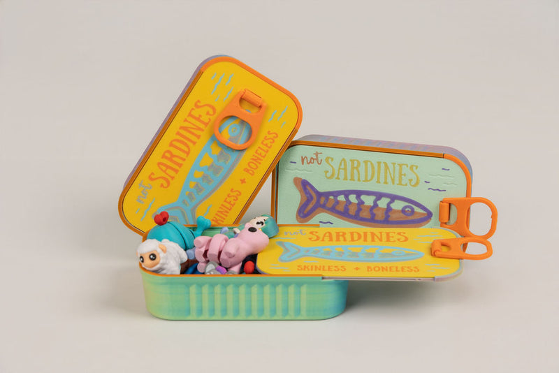 Sardine Tin Fidget Set | 5 Mini Articulated Animals