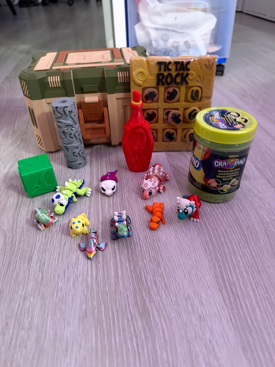 Dinosaur Sensory Play Kit with Sand, Figures & Storage Case