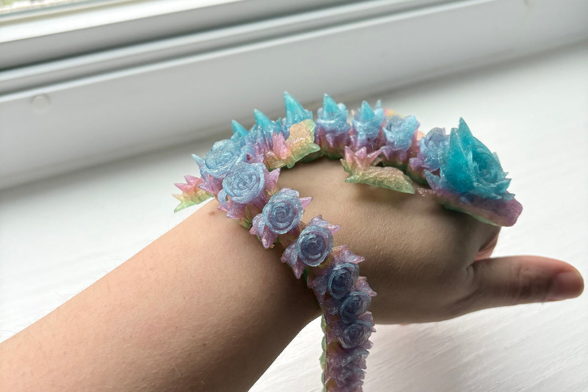 Articulated Dragon Fidget with Floral Details | Dalilah