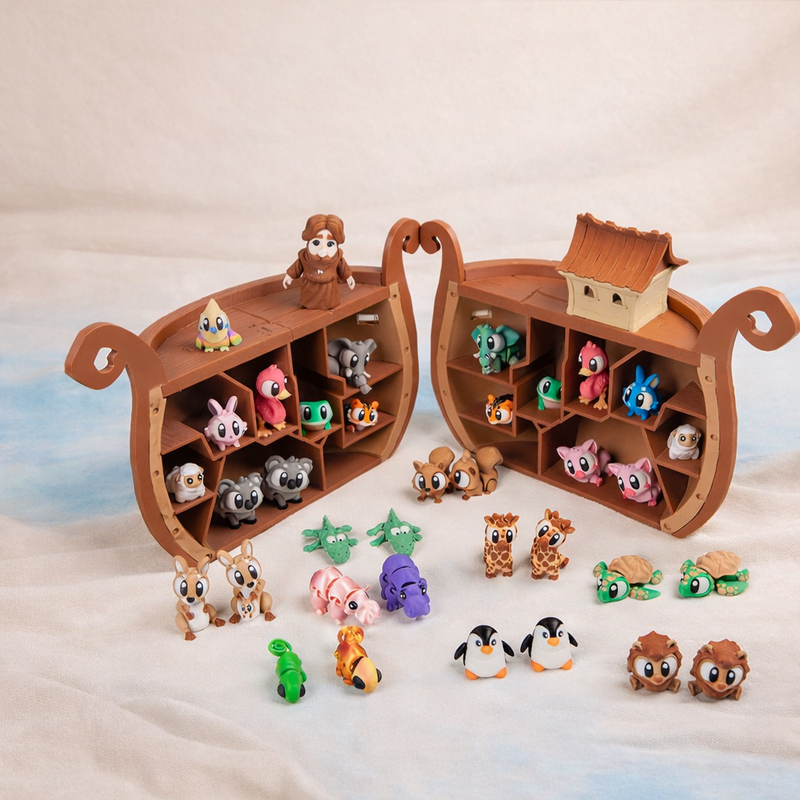 Noah’s Ark Play Set | 7 Pairs of Articulated Animals