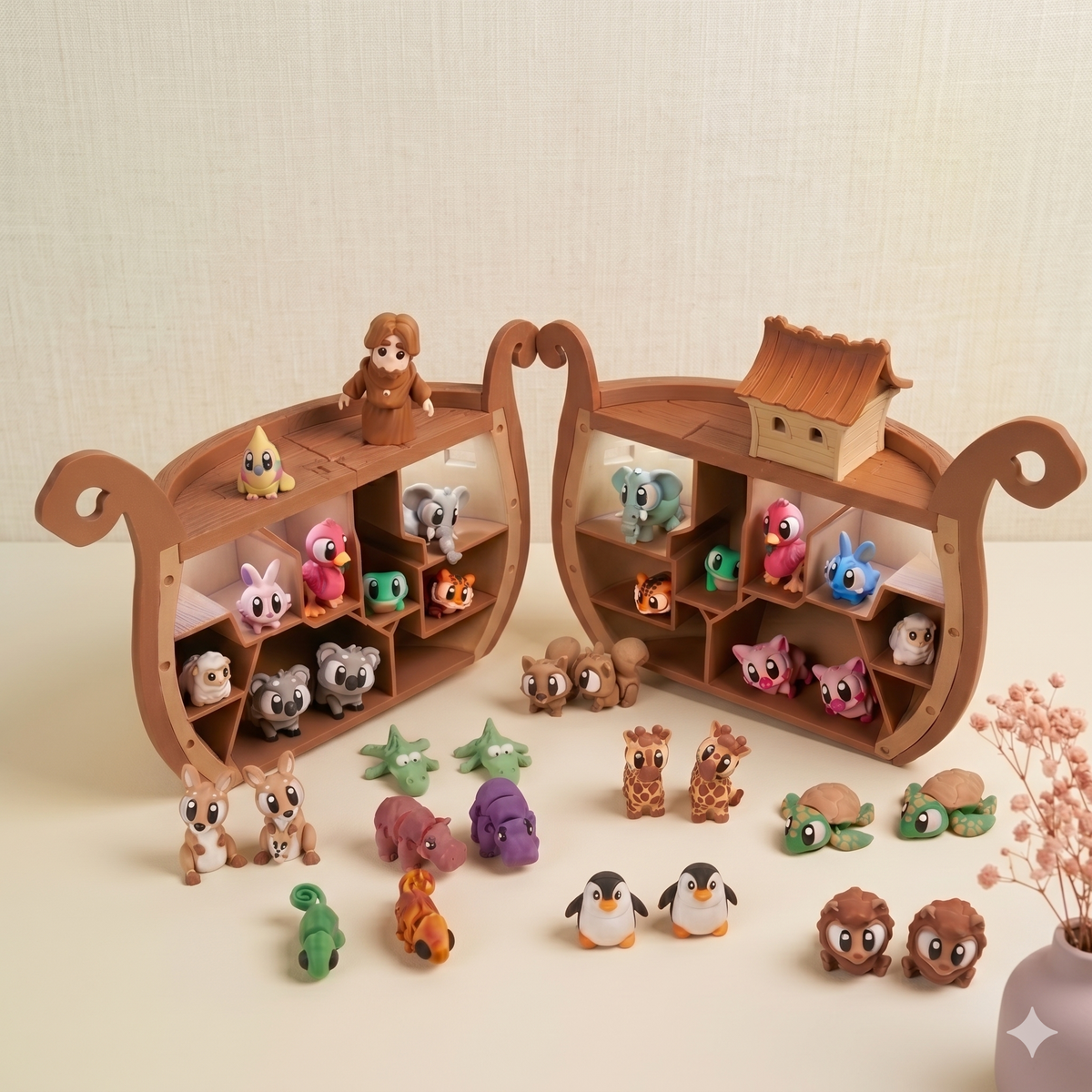 Noah’s Ark Play Set | 7 Pairs of Articulated Animals