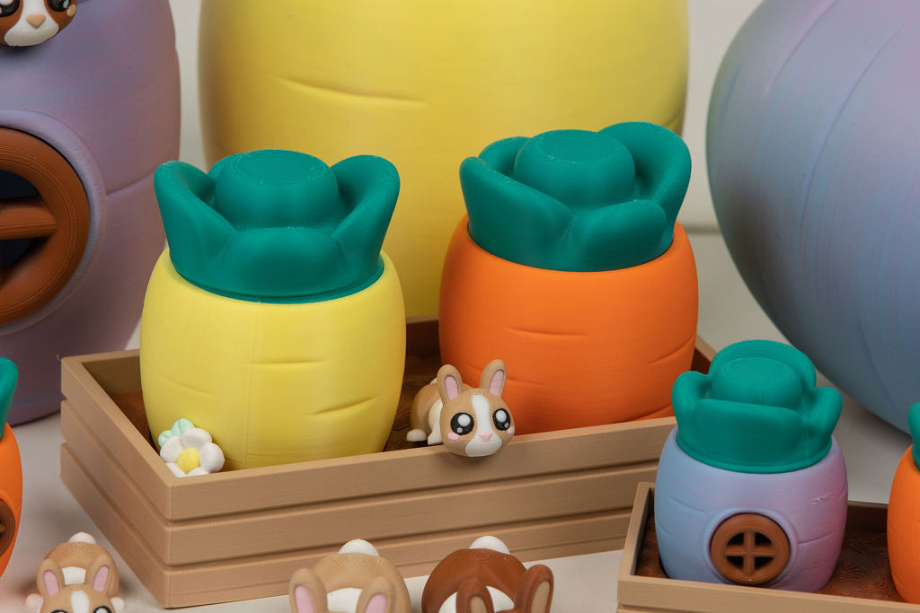 Bunny Garden Playset | 8 Bunnies, Carrot Houses & Guide