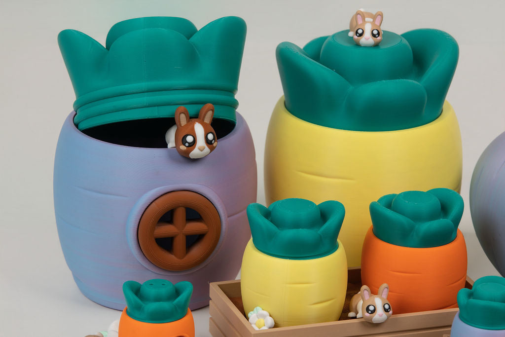 Bunny Garden Playset | 8 Bunnies, Carrot Houses & Guide