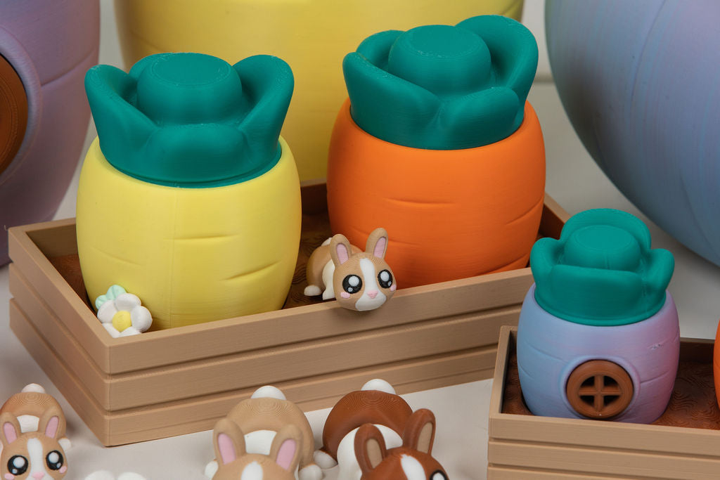 Bunny Garden Playset | 8 Bunnies, Carrot Houses & Guide