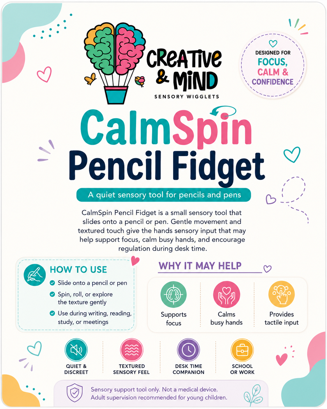 CalmSpin Pencil Fidget Set