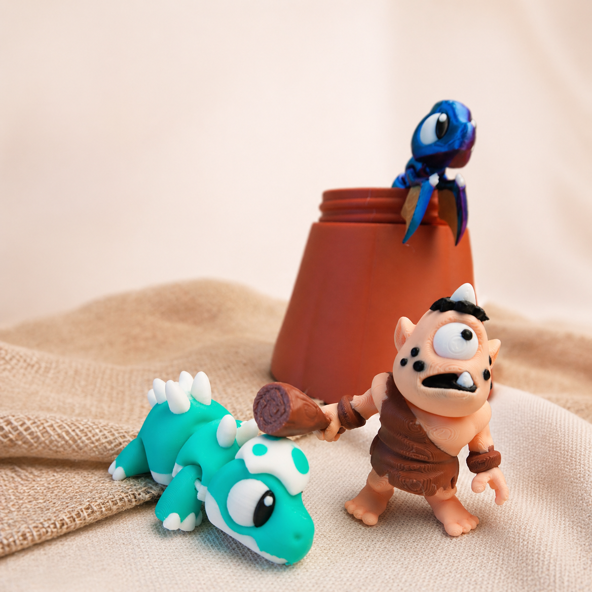 Volcano Dinosaur Play Set | 5 Articulated Dinosaurs