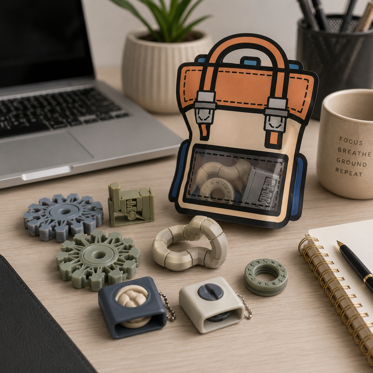 Desk Fidget Set | 5 Sensory Fidgets & Guide