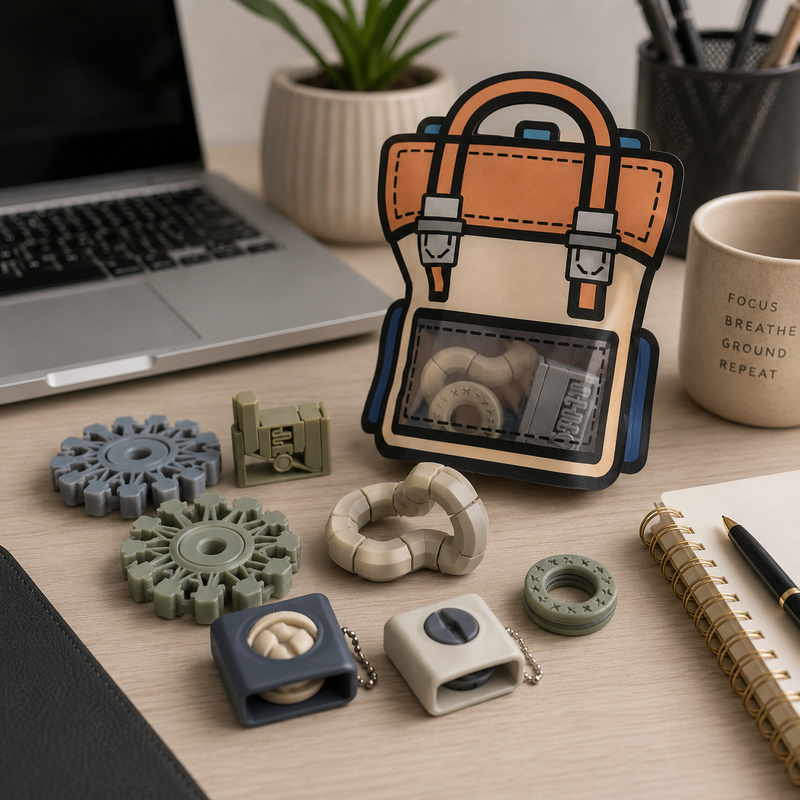 Desk Fidget Set | 5 Sensory Fidgets & Guide