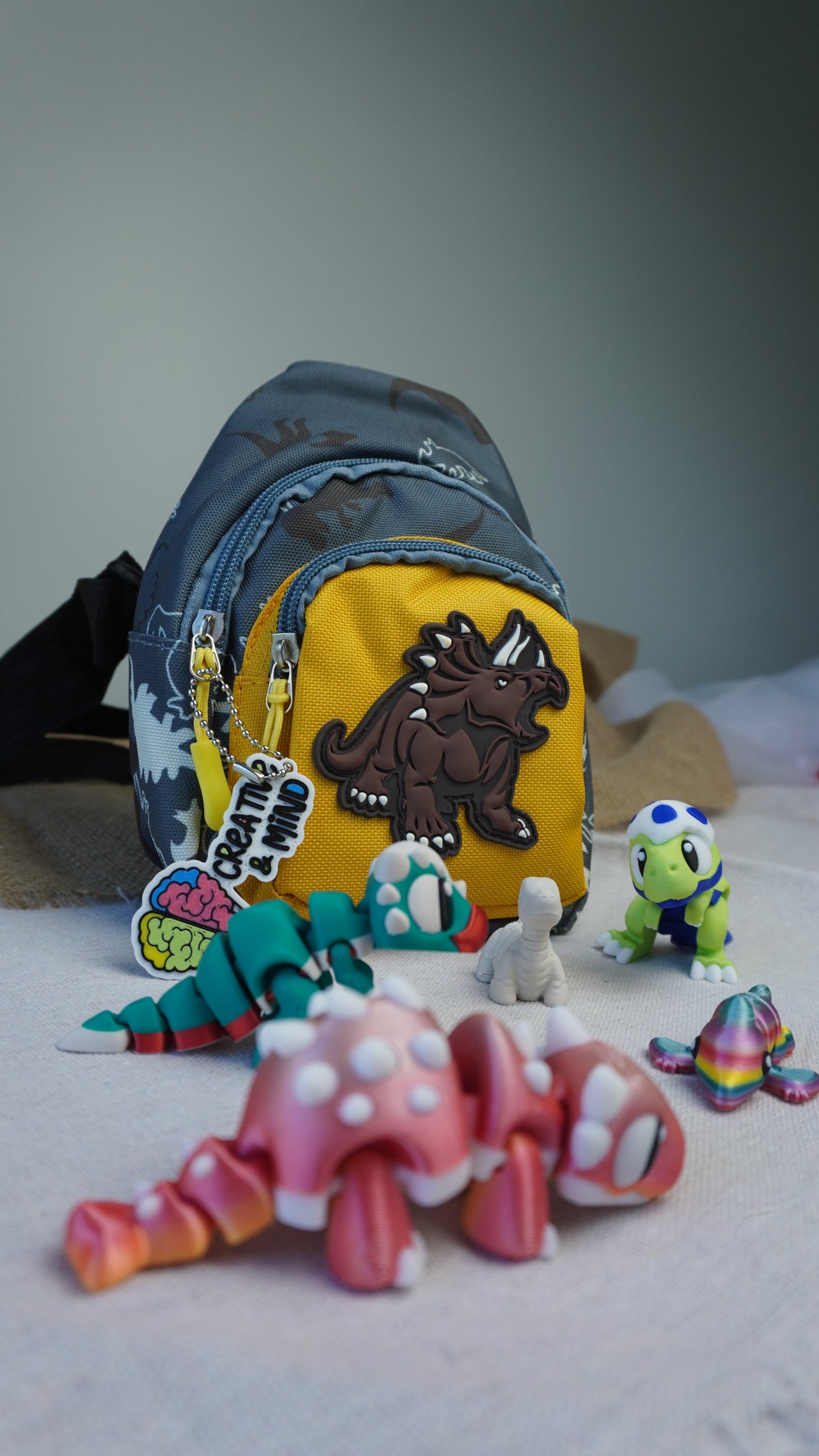 Dinosaur Fidget Travel Set | 3 Dinos, 2 Mini Fidgets & Bag