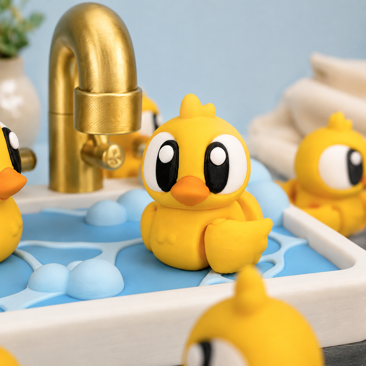 Duck Bath Play Set | 3 Textured Ducks & Sink