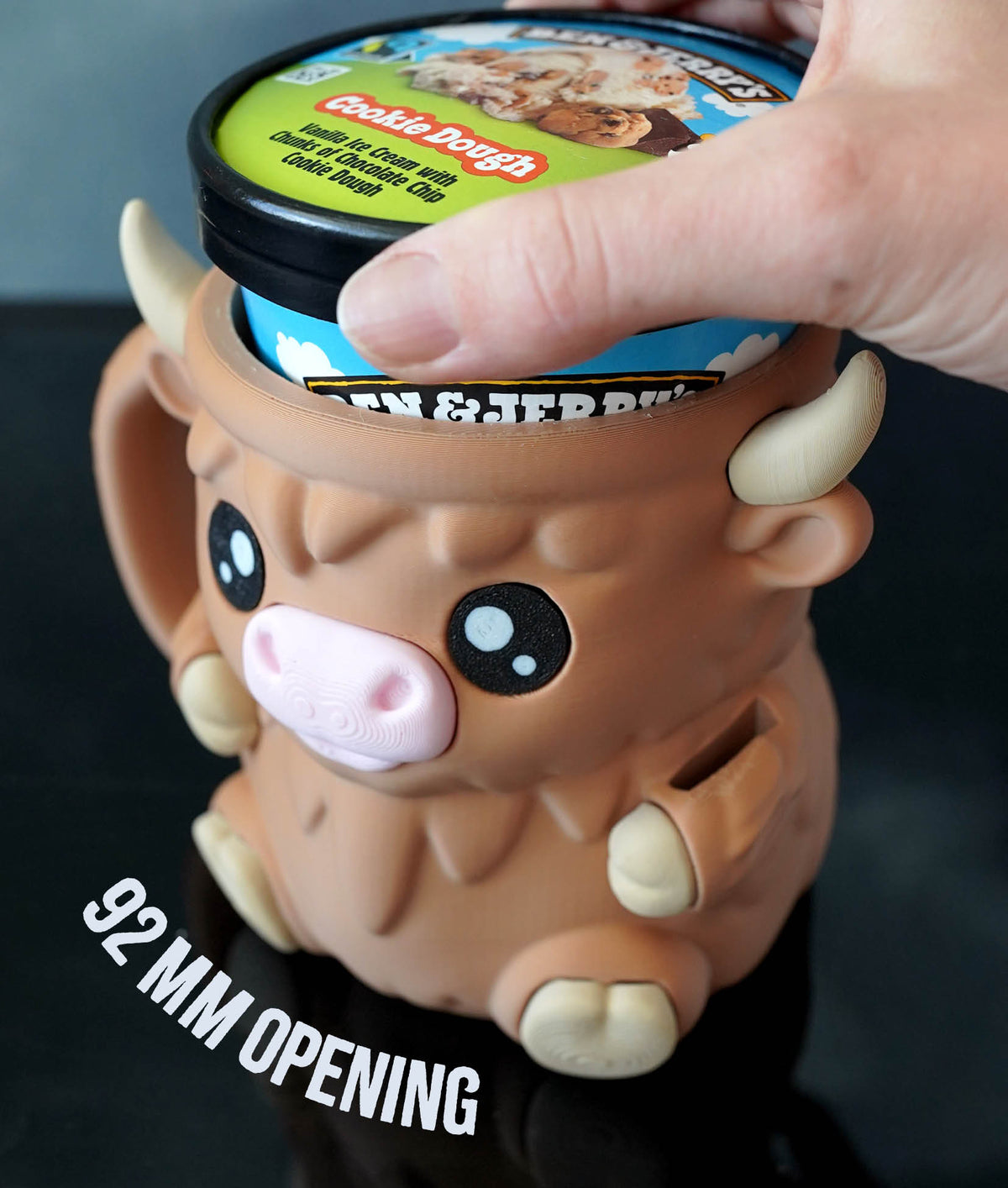 Pink Highland Cow Ice Cream Pint Holder | Milka
