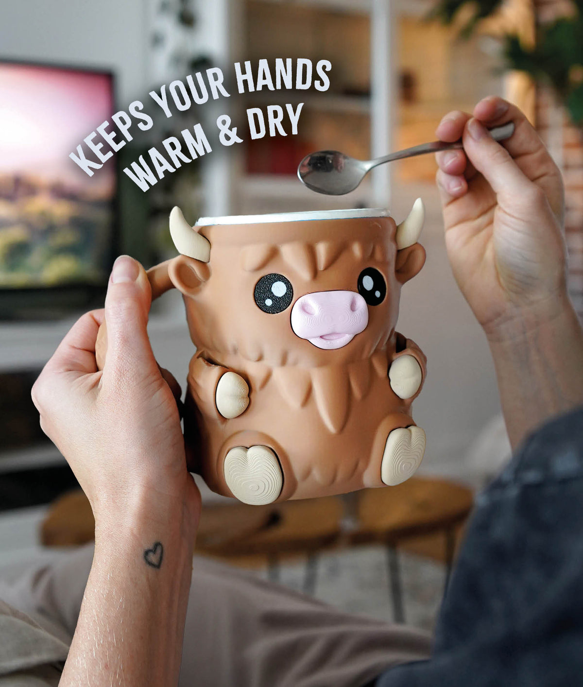Pink Highland Cow Ice Cream Pint Holder | Milka