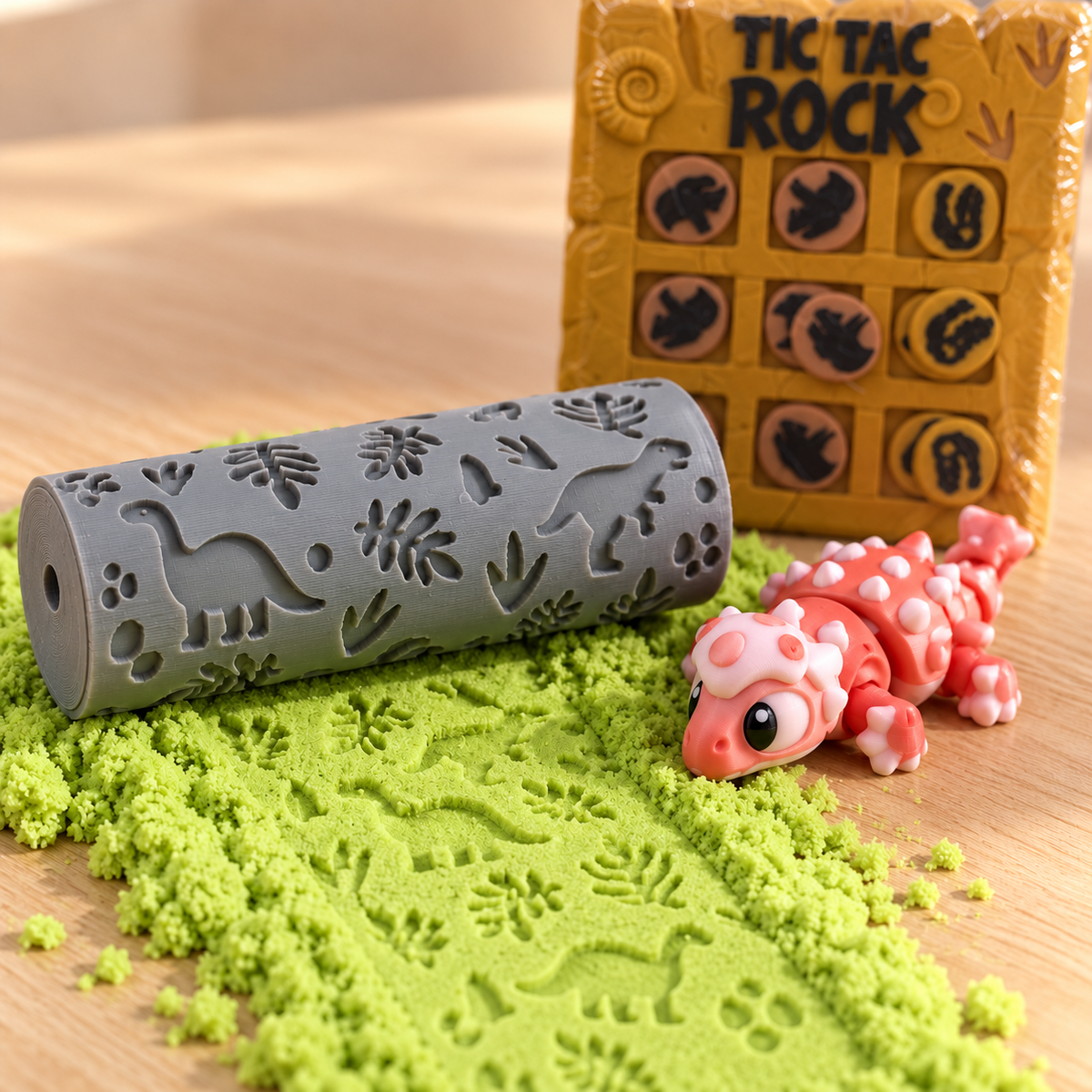 Dinosaur Sensory Play Kit with Sand, Figures & Storage Case