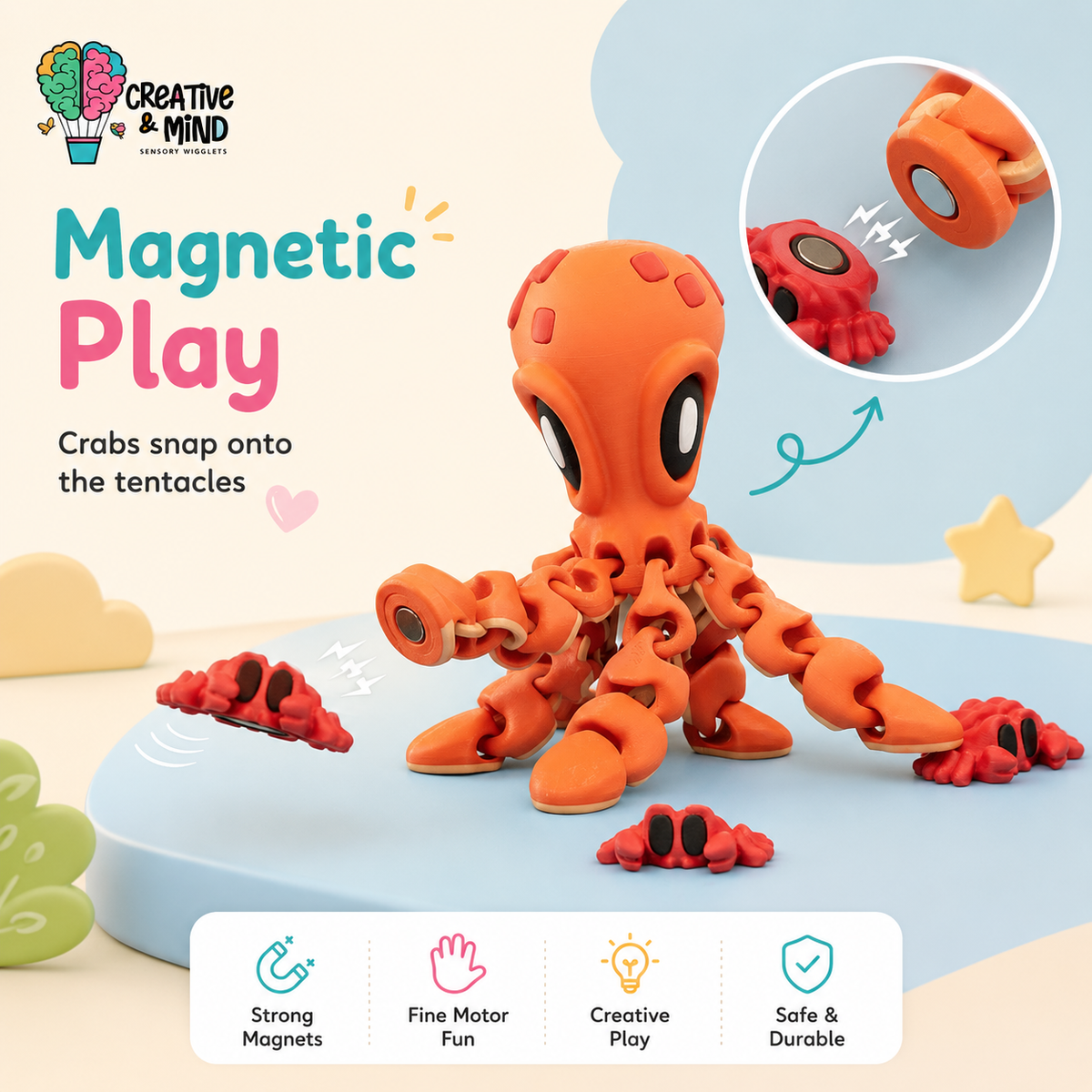 Octavio Magnetic Octopus | Pattern & Rhythm Play Set