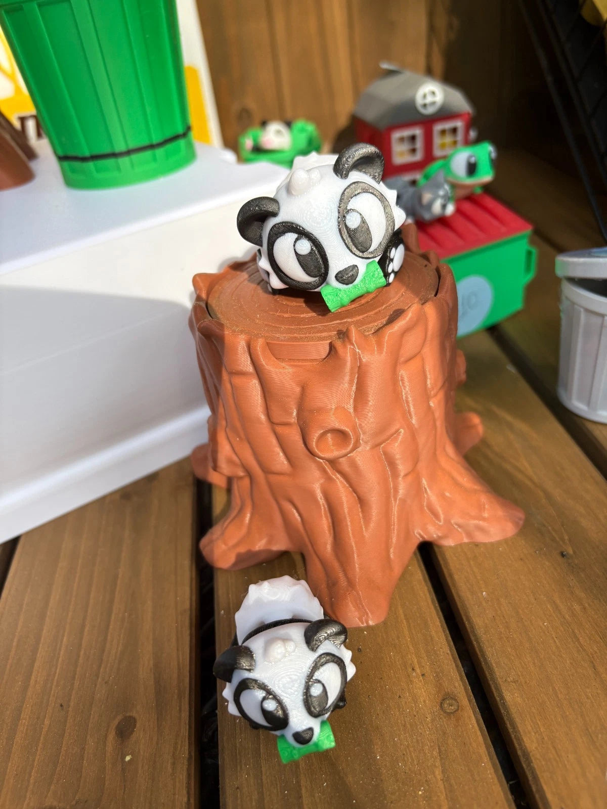 Panda Play Set with Tree Stump | Cute Animal Toy for Kids | Sensory Gift