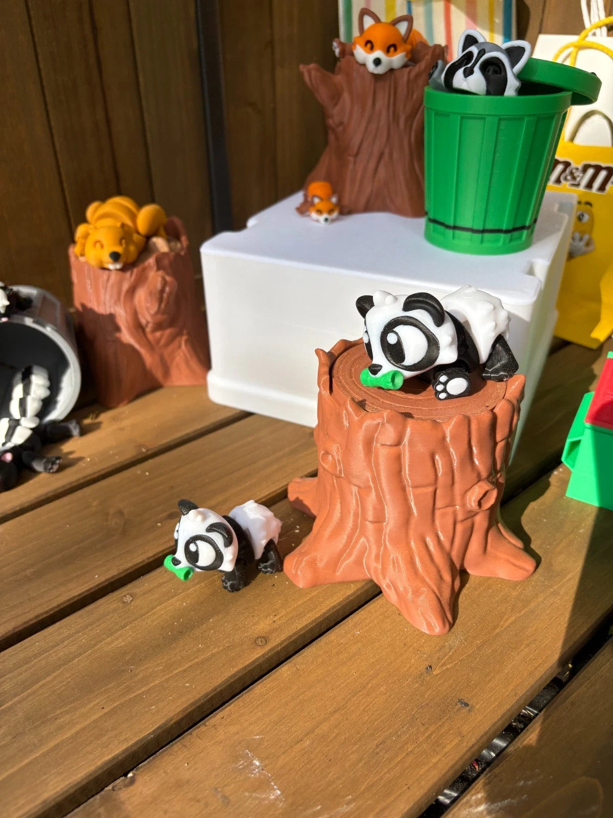 Panda Play Set with Tree Stump | Cute Animal Toy for Kids | Sensory Gift