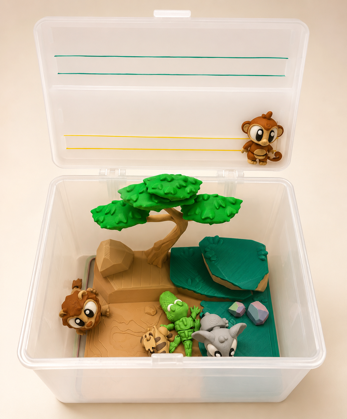 Savanna Stories | Safari Animal Play Set & Coloring Kit