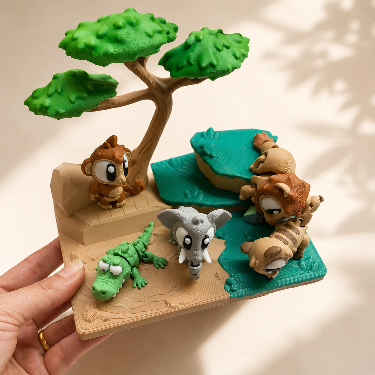 Savanna Stories | Safari Animal Play Set & Coloring Kit