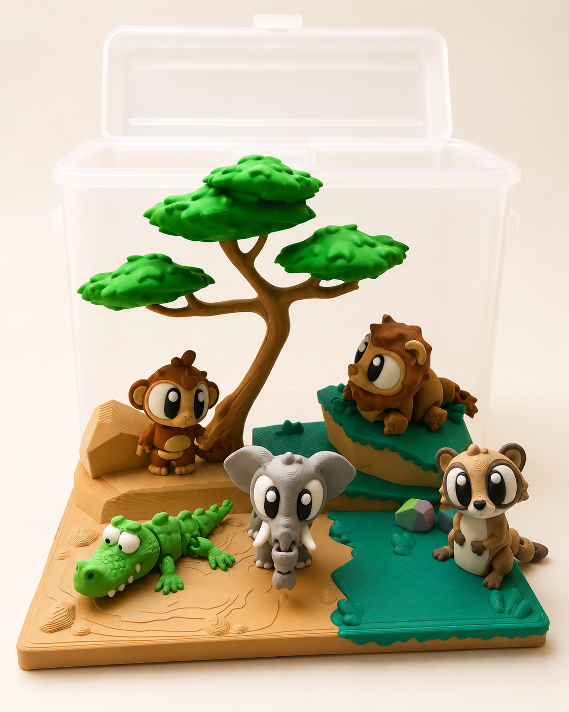 Savanna Stories | Safari Animal Play Set & Coloring Kit
