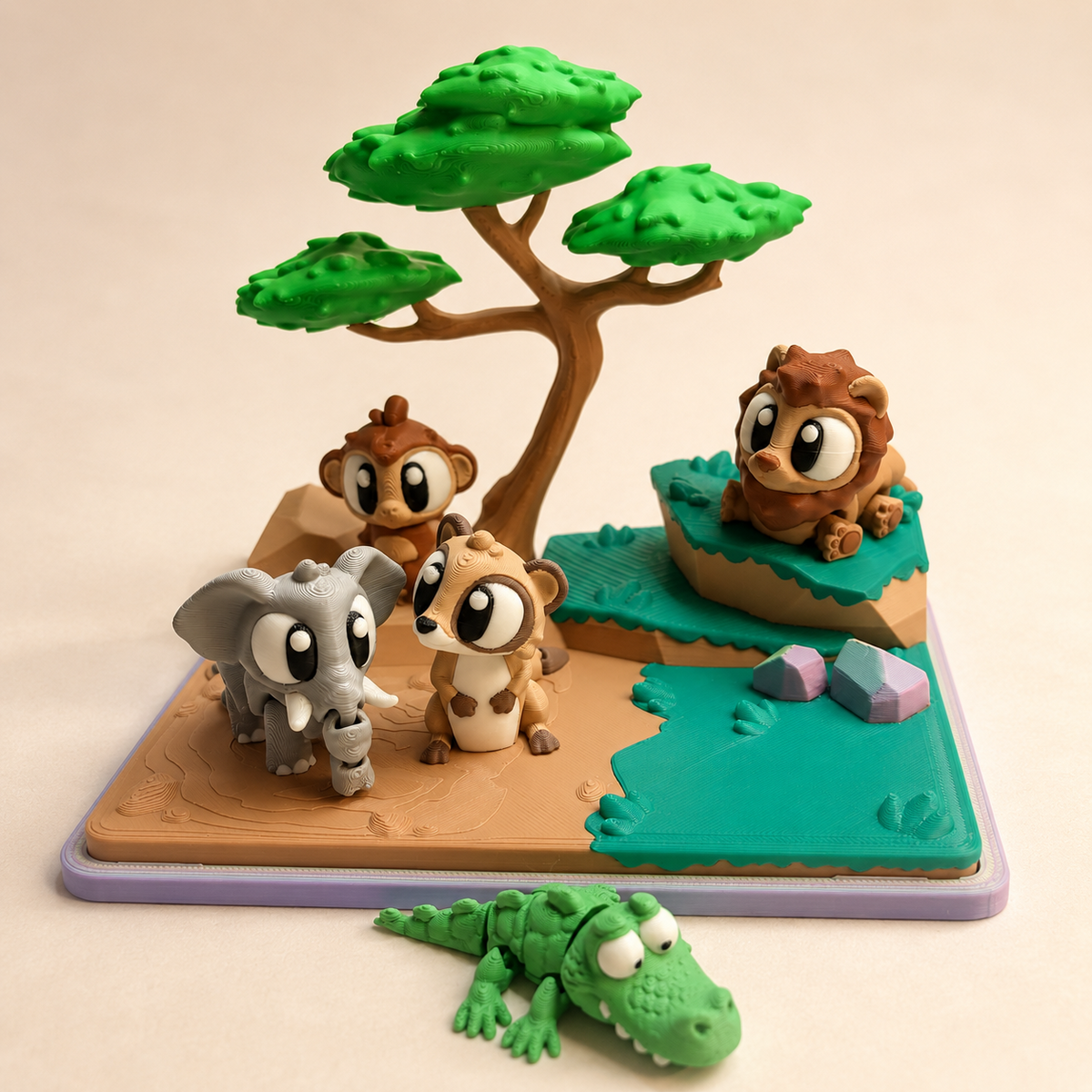 Savanna Stories | Safari Animal Play Set & Coloring Kit