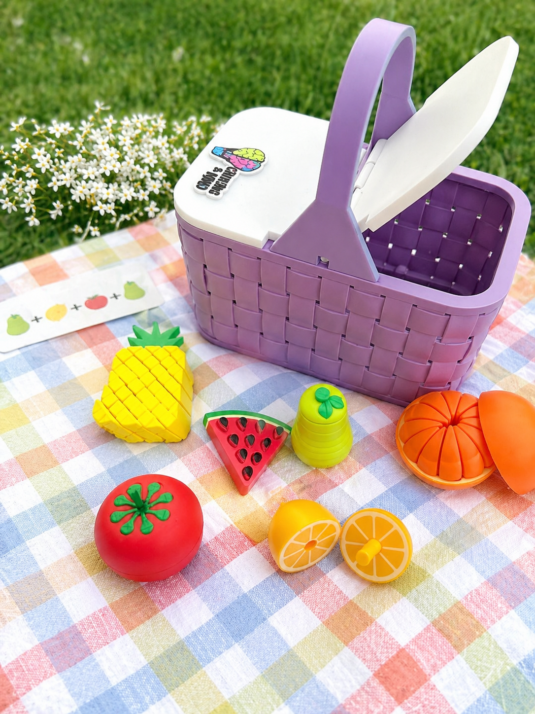 Sensory Picnic Basket | 6 Fruit Fidgets & Activity Cards
