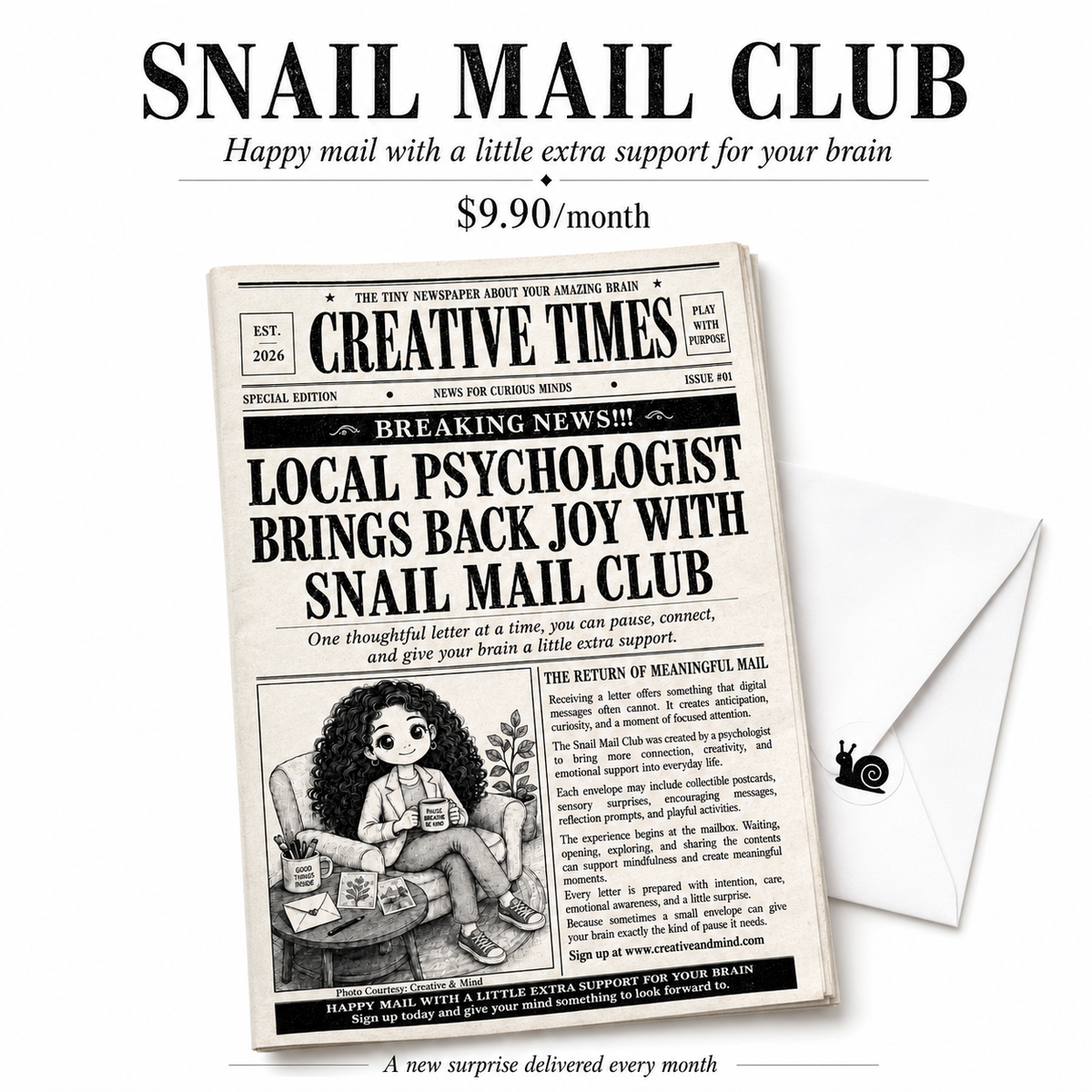 Creative Times Snail Mail Club | Monthly Letters by a Psychologist