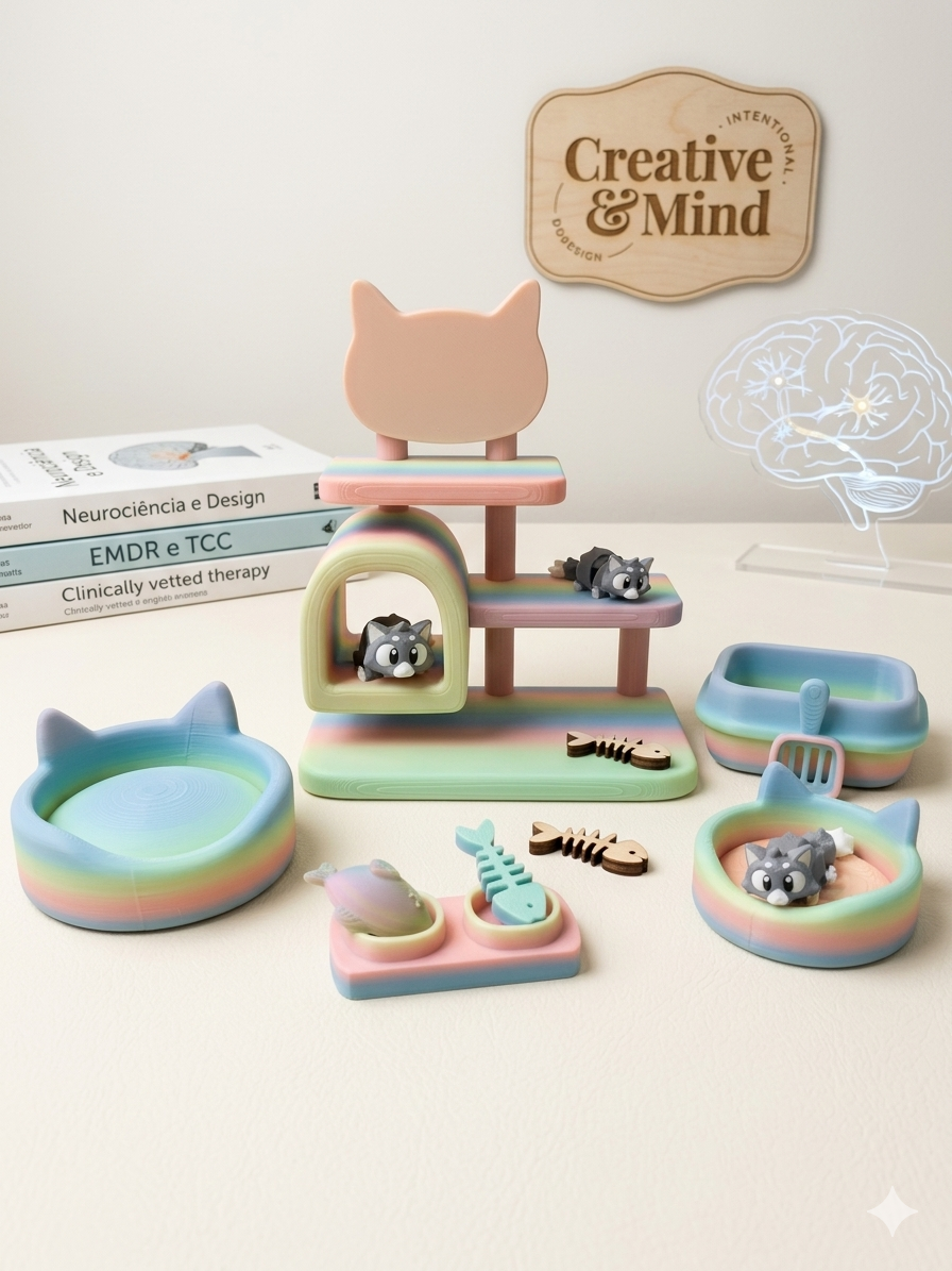 Cat Playset with 3 Mini Cats & Accessories | Miau